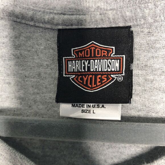 Vintage Harley Davidson Shirt Mens Large Gray Kuwait 2007 Motorcycle Eagle USA - Picture 5 of 8